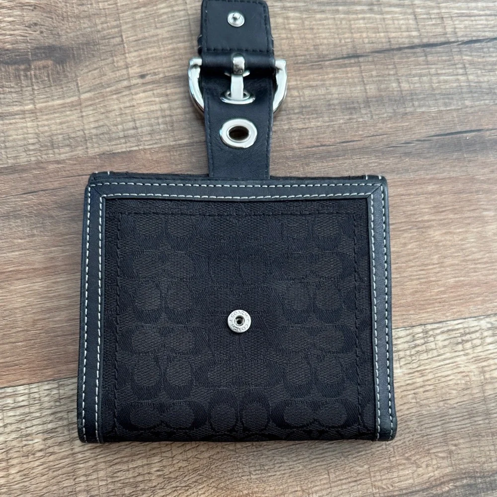Vintage Coach Black Monogram SoHo Bifold Wallet - Picture 3 of 9